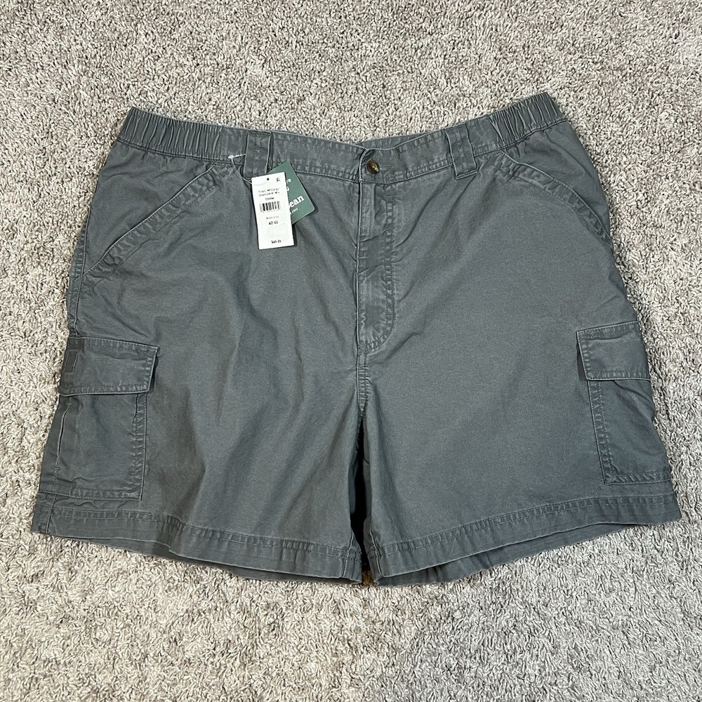 L.L. Bean Men's Tropic-Weight Comfort Waist Cargo Shorts 6" 40 Shale Gray Gorp